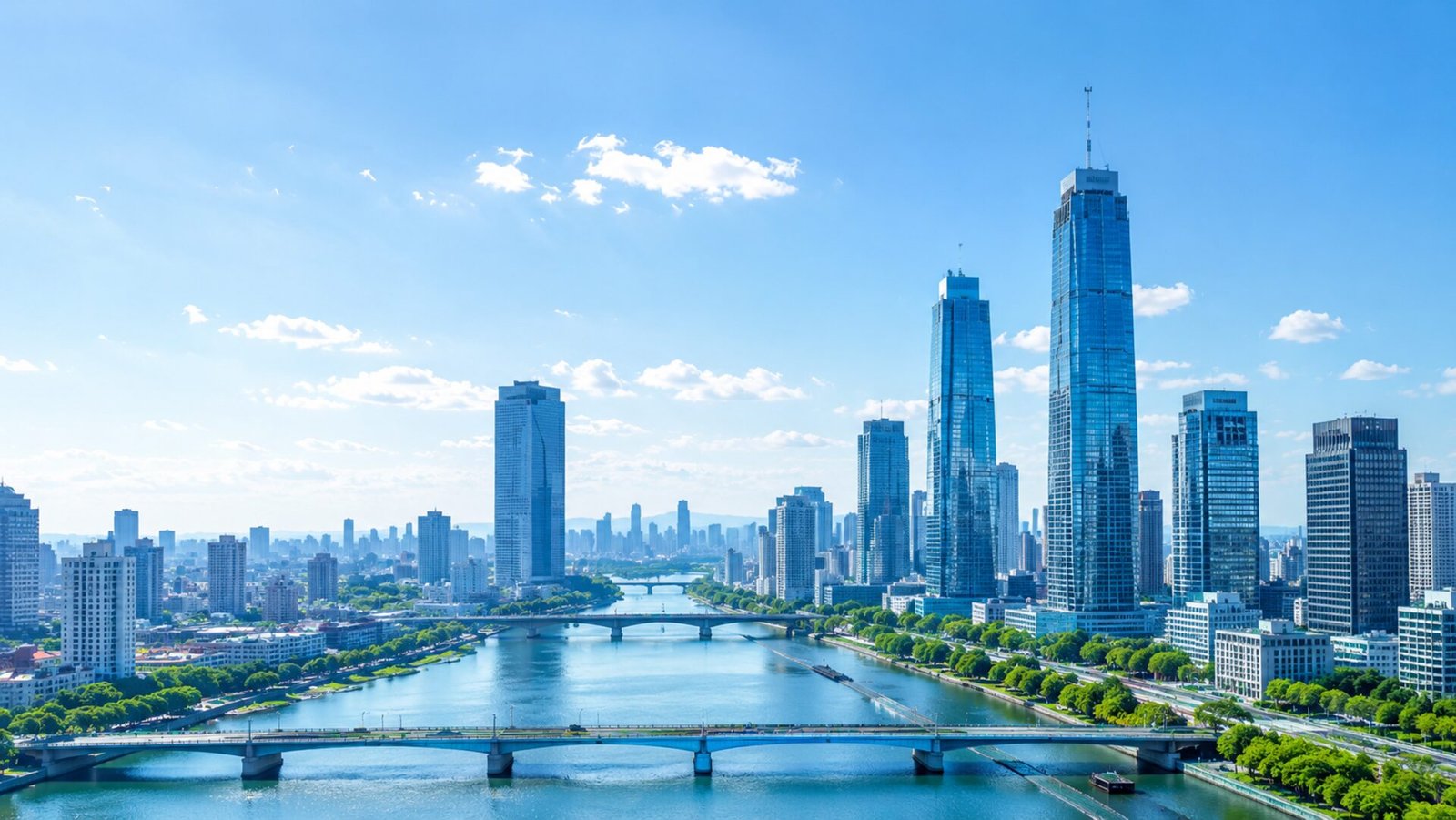 City skyline of Osaka business district